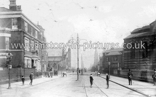 Princes Rd. Taken from Upper Parliament St, Liverpool. c.1904